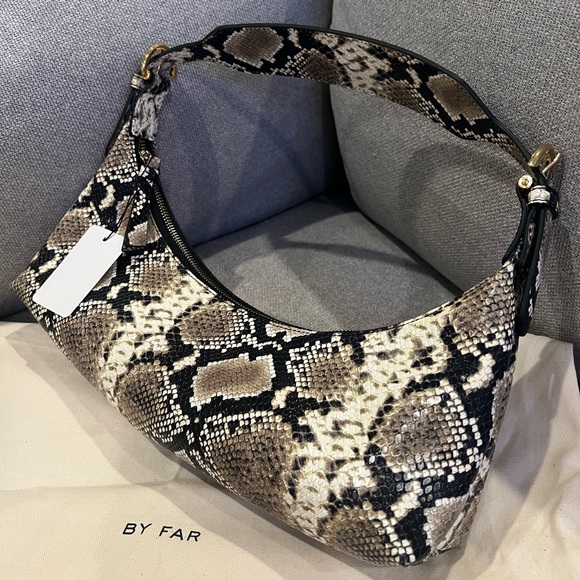 NEW By Far Leather Snakeskin Pattern Y2K Style Shoulder Bag - Picture 8 of 13